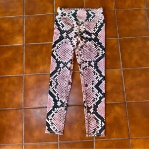 Evolution and Creation Pink Snake Print Leggings